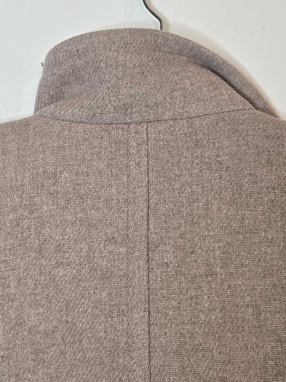 J.Crew Stadium Cloth Wool Blend Coat Beige Stand Collar Long Top Coat Size 0 - Picture 9 of 9